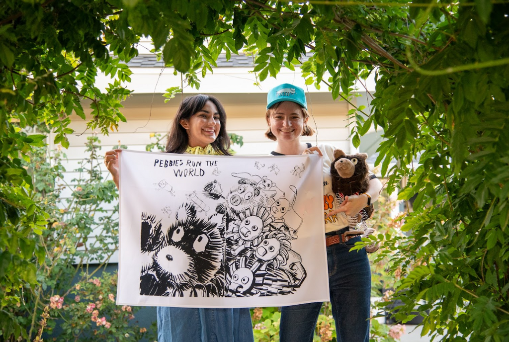Pebbies run the world wall tapestry
